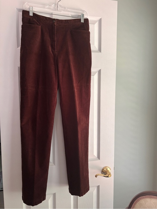 Jones Sport Pants - Women's Straight-Leg Corduroy Pants in Deep Brown Size 6